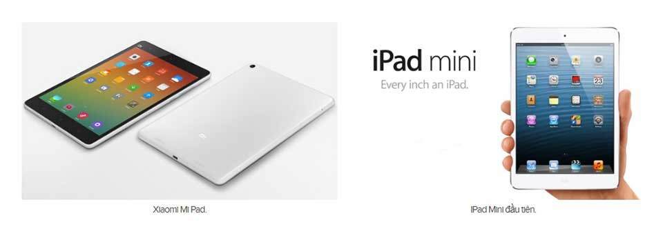 Xiaomi Mi Pad và iPad mini