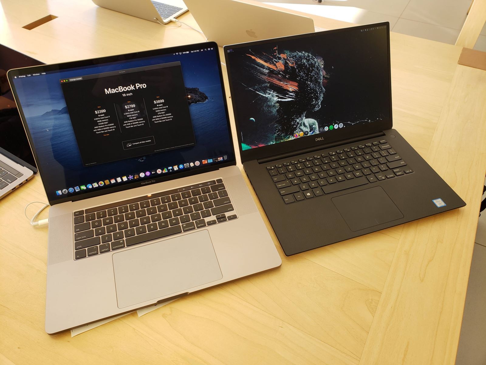 So sánh cấu hình Dell XPS 15 7590 và MacBook Pro 16 inch 