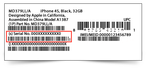 box sticker iphone serial number