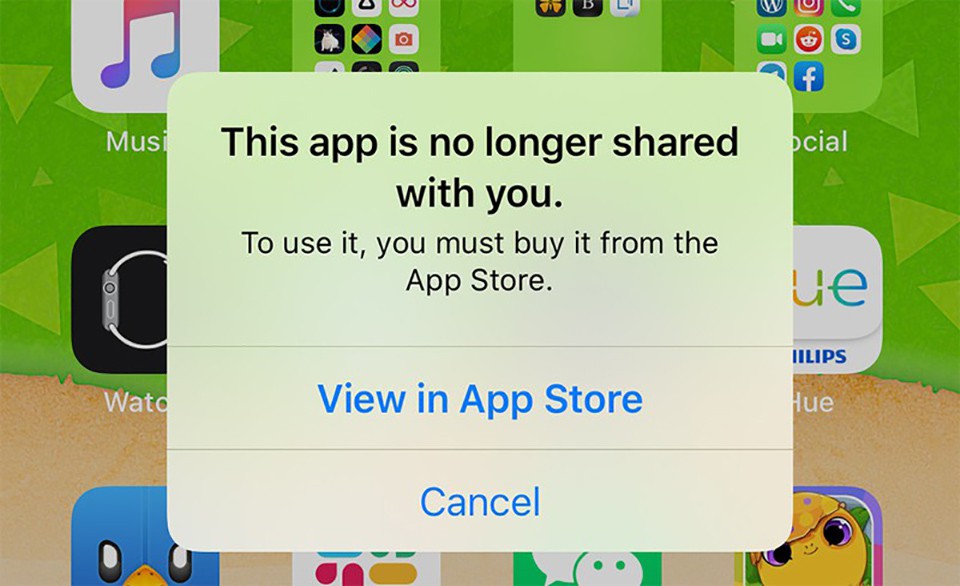 Apple xác nhận lỗi “Ứng dụng này không còn được chia sẻ với bạn” đã được sửa