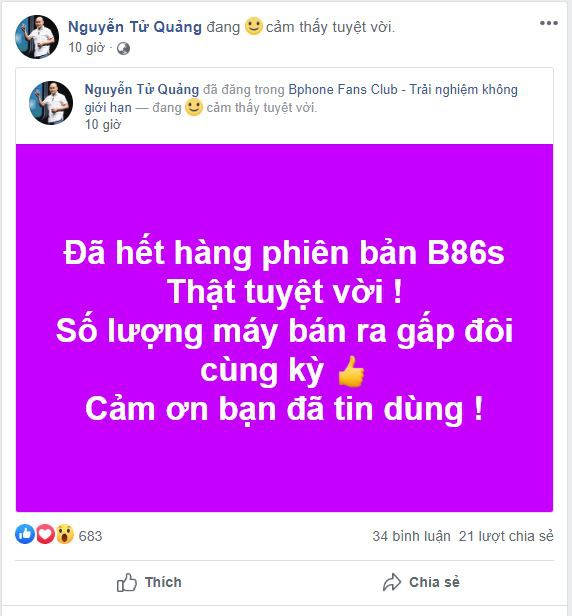 Bphone B86s chính thức cháy hàng, niềm vui cho smartphone Việt 1