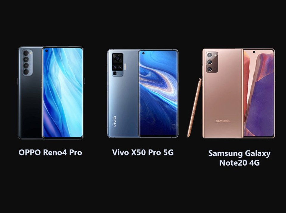 Nên mua Samsung Galaxy Note 20, Vivo X50 Pro hay OPPO Reno4 Pro? (ảnh 1)