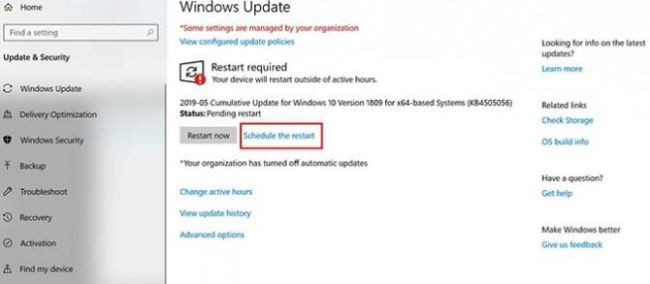 Hướng dẫn lên lịch update Windows 10