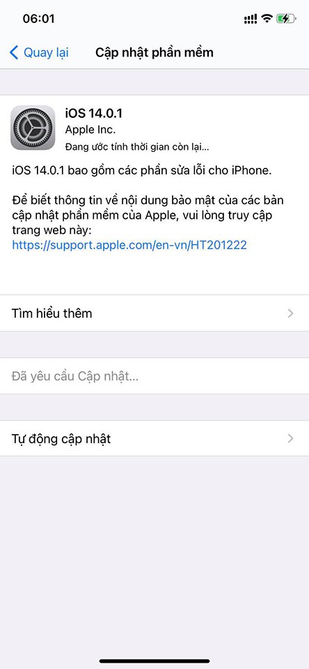 Apple phát hành iOS 14.0.1
