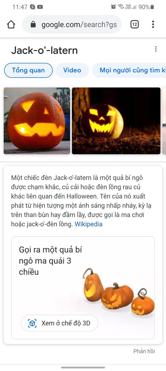 Google cập nhật nhiều biểu tượng Halloween 3D thú vị 