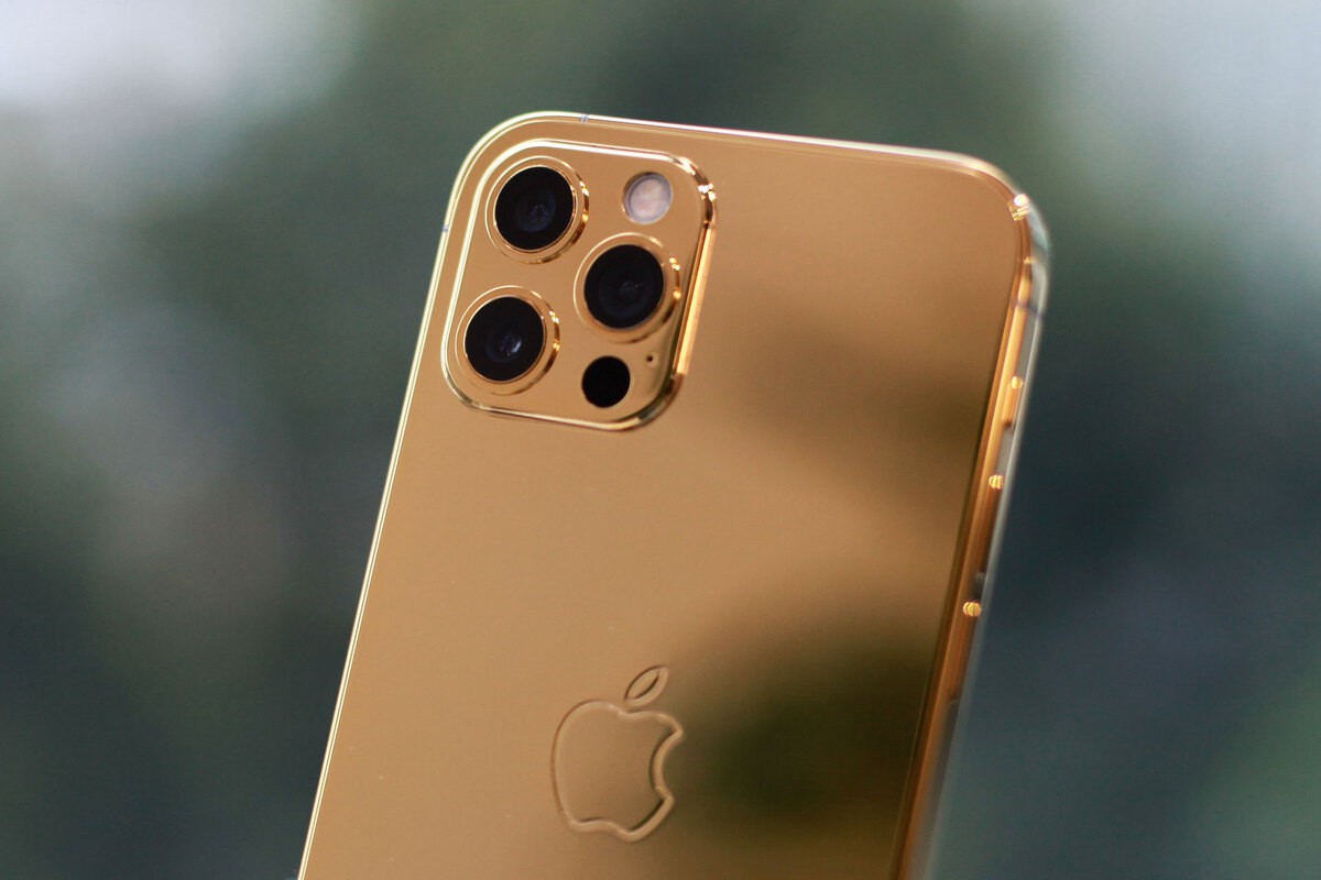 Chi tiết iPhone 12 Pro Gold mạ vàng 02