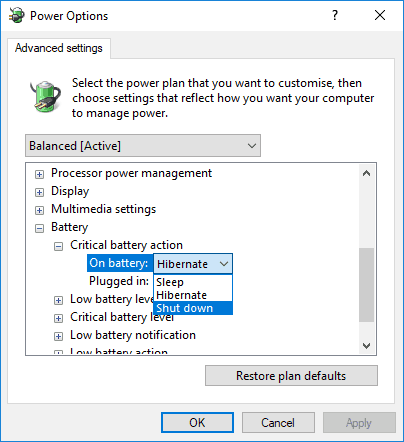 Cách bật thông báo pin yếu cho laptop trên Windows 10