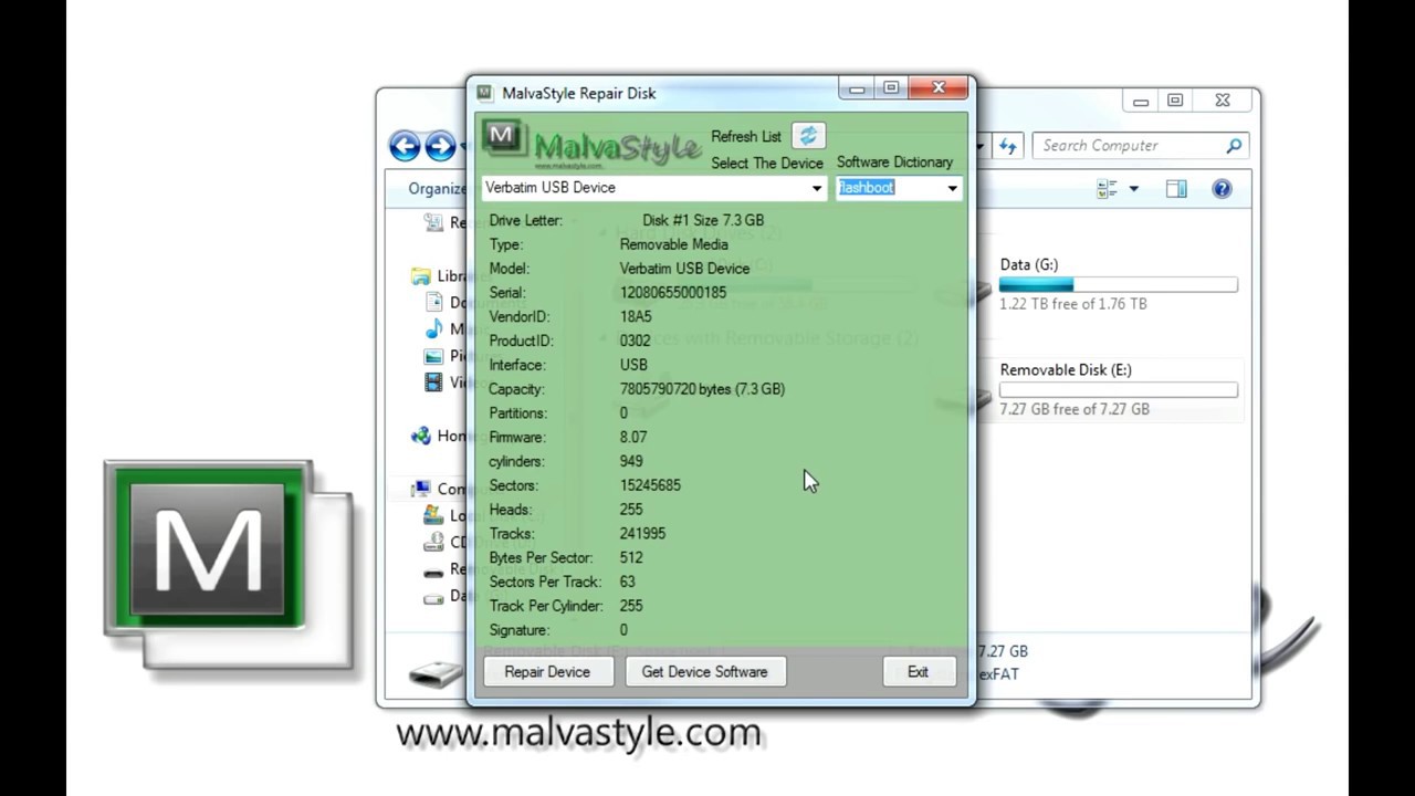 phần mềm sửa lỗi USB malvastyle USB repair