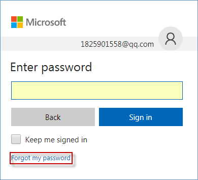 Bước 2 - Đặt lại mật khẩu Outlook