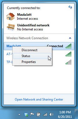 kết nối Wi-Fi Windows 7