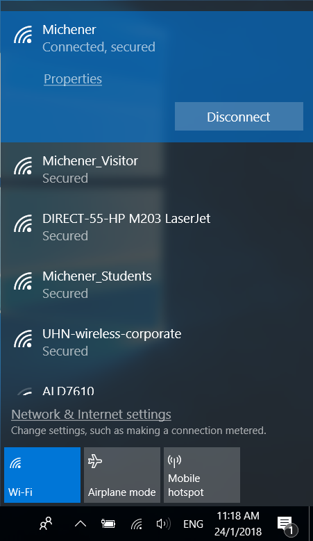 ngắt kết nối Wi-Fi Windows 10