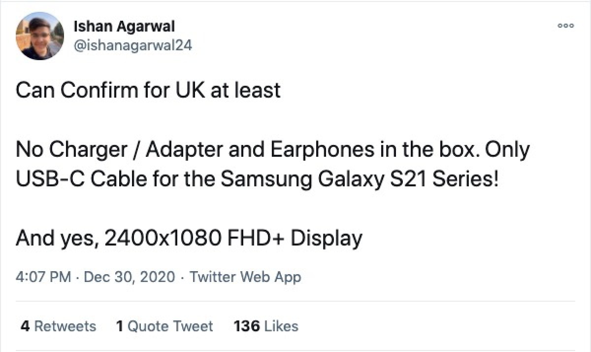 Samsung Galaxy S21 sẽ bỏ sạc và tai nghe đi kèm hộp