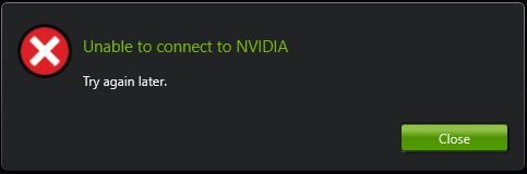 Lỗi không thể kết nối với nvidia