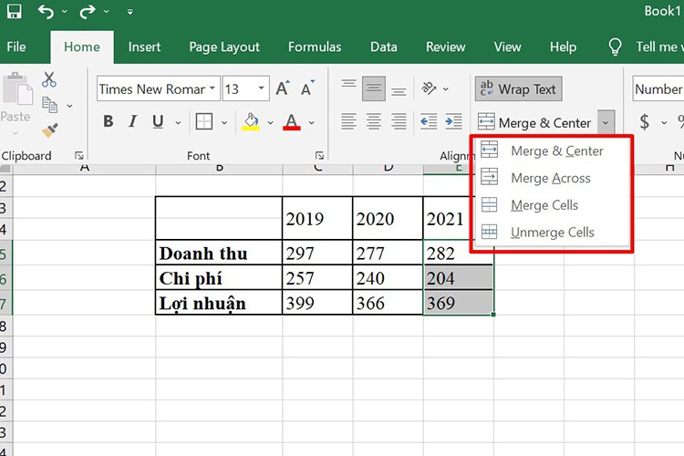 5 simple ways to merge cells in Excel to make your spreadsheet more beautiful and professional (Figure 8)