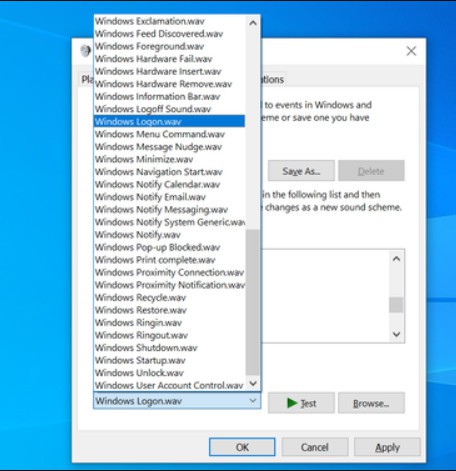 Reset lại âm thanh khởi động mặc định trên Windows 10
