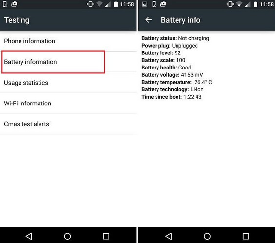 Sử dụng mã có thể giúp kiểm tra thời lượng pin của điện thoại Android