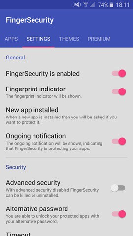 FingerSecurity - Phần mềm mở khóa bằng vân tay trên Android