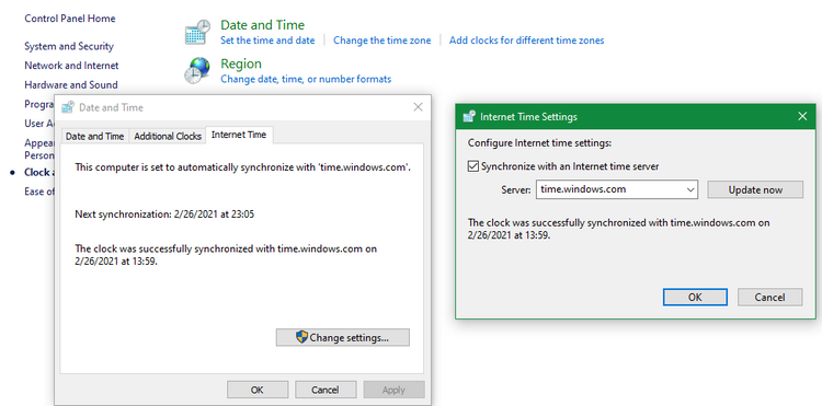 Sửa lỗi đồng hồ hiển thị sai thời gian trên Windows 10