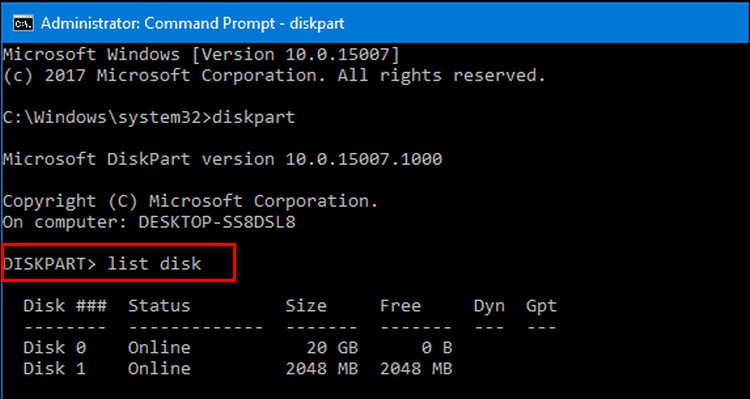 Cách sử dụng DiskPart sửa lỗi ổ cứng trên Windows 10 - Fptshop.com.vn
