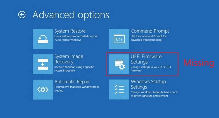 Cách khắc phục lỗi Cài đặt chương trình cơ sở UEFI bị thiếu trên Windows 10
