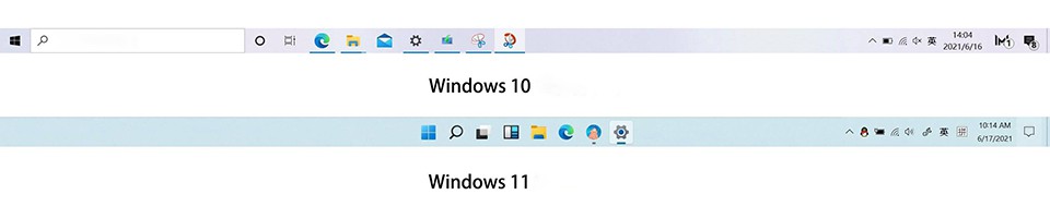 Taskbar của Windows 11 và Windows 10