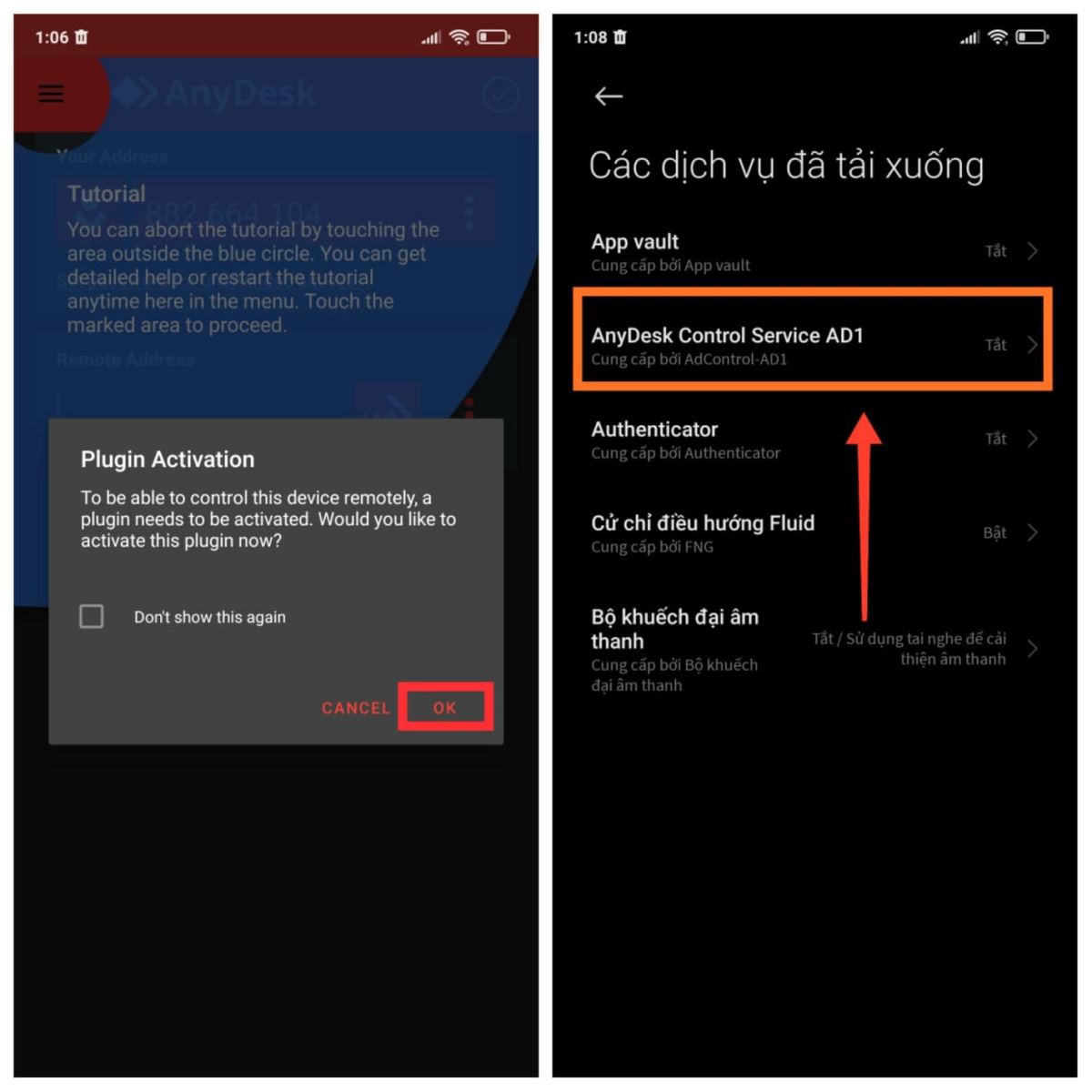 Vui lòng sử dụng Anydesk: Điều khiển từ xa điện thoại của bạn trên một thiết bị Android khác (3)