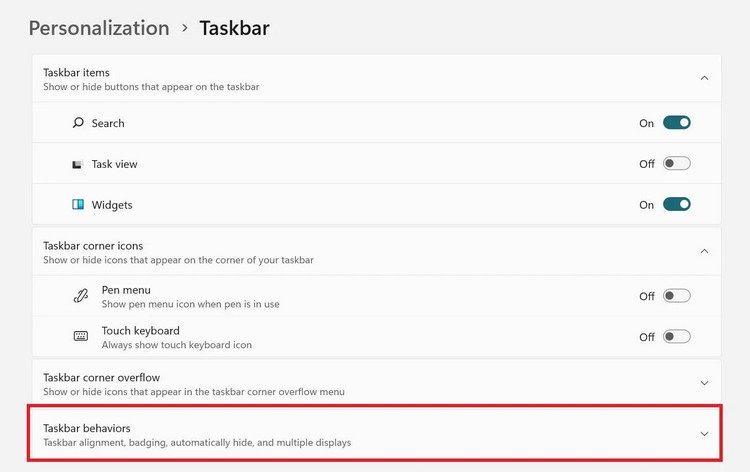 Cách di chuyển các biểu tượng trên Taskbar sang trái trên Windows 11 (3)