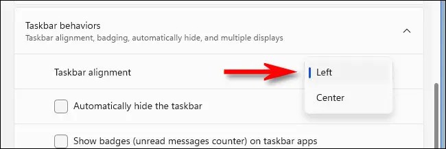Cách di chuyển các biểu tượng trên Taskbar sang trái trên Windows 11 (5)