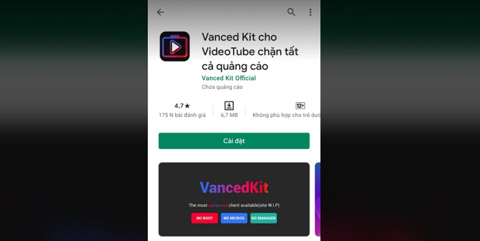 Vanced Kit cho VideoTube