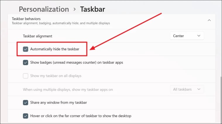 Bỏ túi cách ẩn thanh Taskbar trên Windows 11 (5)