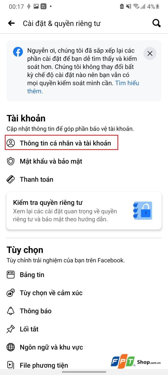 Cách thay đổi Tên Facebook trên điện thoại Android (2)