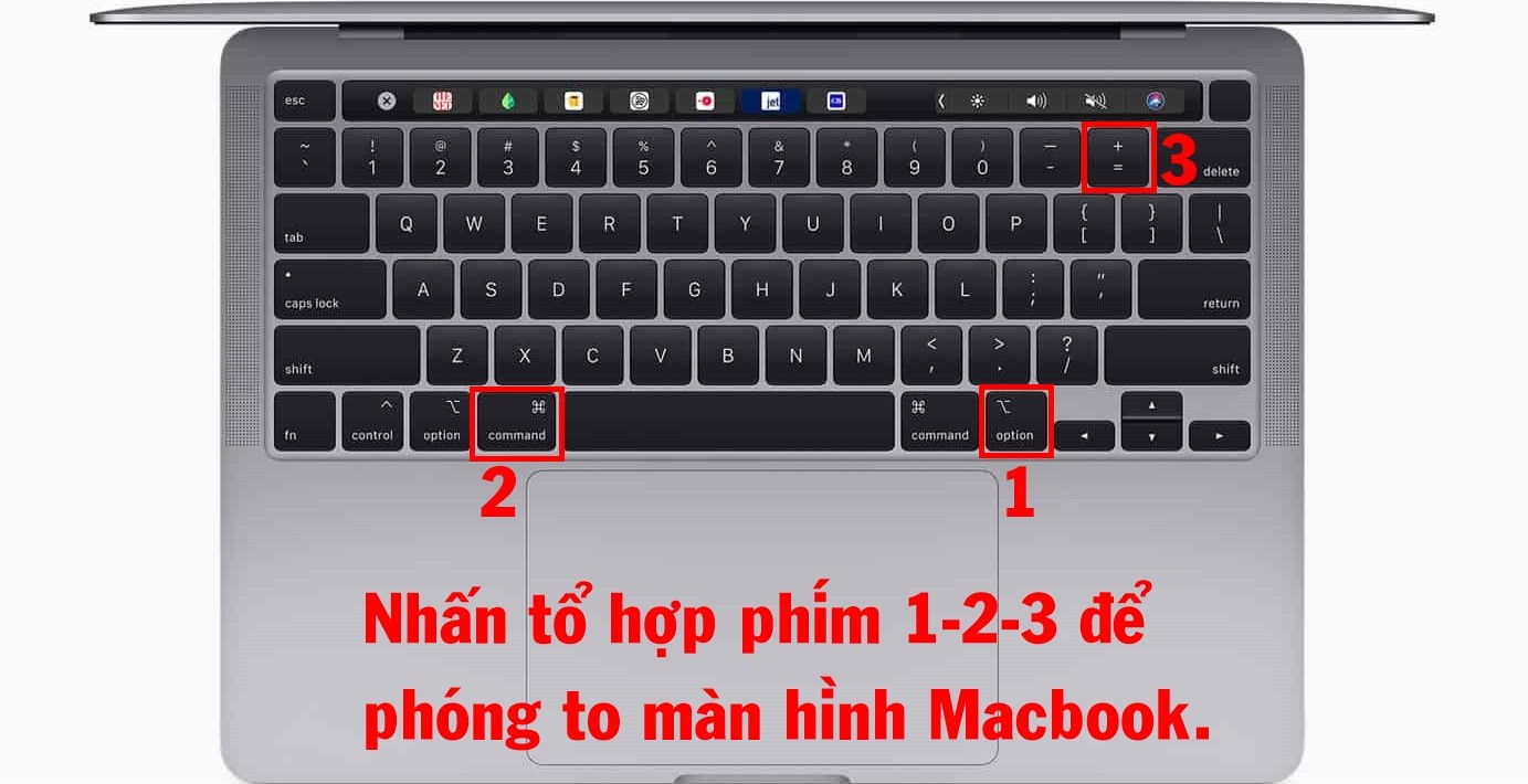 Cách phóng to màn hình máy tính Macbook.