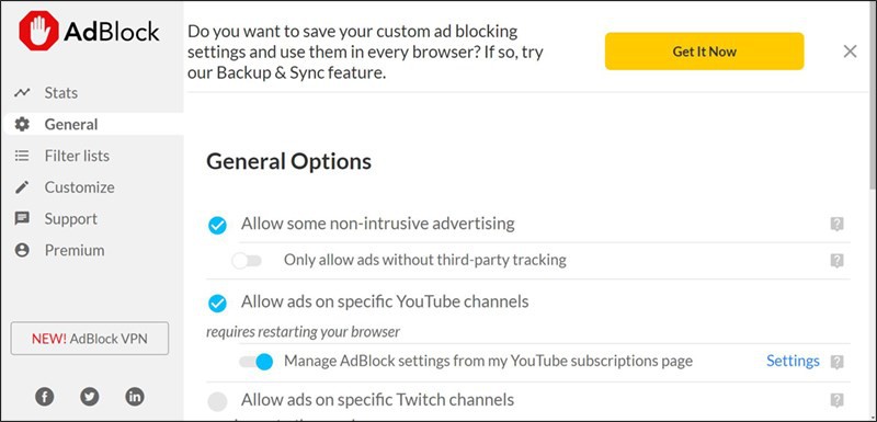 Phần mềm chặn quảng cáo adblock