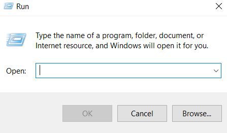 Mở hộp lệnh Run bằng cách nhấn tổ hợp phím Windows + R.