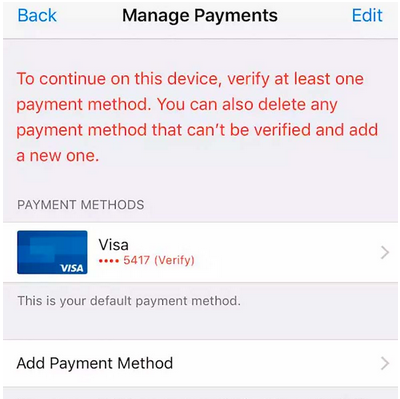 Hướng dẫn cách giải quyết lỗi thanh toán mặc định trong Apple Store (1)