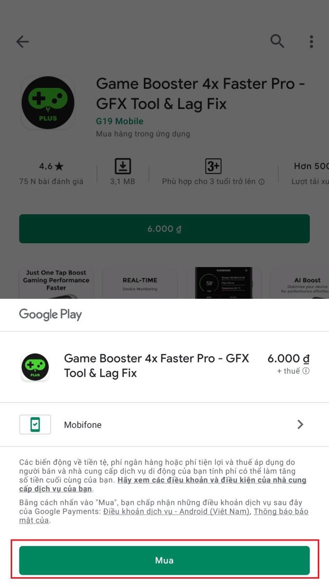 Cách thanh toán ứng dụng Google Play bằng SIM Vettel / Mobiphone / Vinaphone.