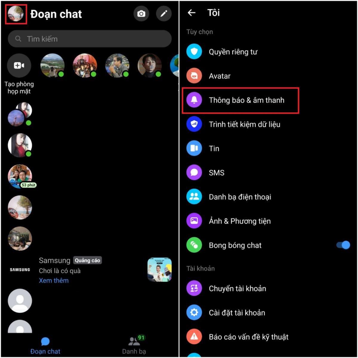 Hướng dẫn cách cấu hình Messenger để xuất hiện trên màn hình khóa (4)