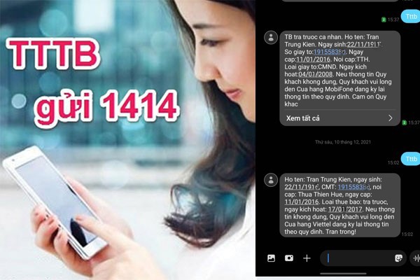 Sử dụng đầu số 1414 để xem SIM chính chủ đơn giản.