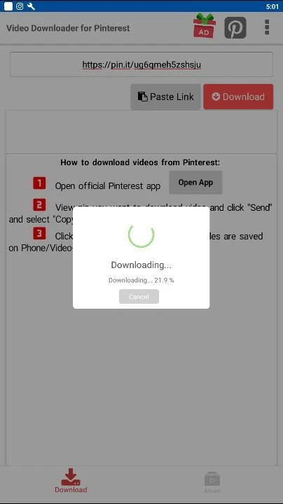 Hướng dẫn cách lưu video trên Pinterest về điện thoại Android