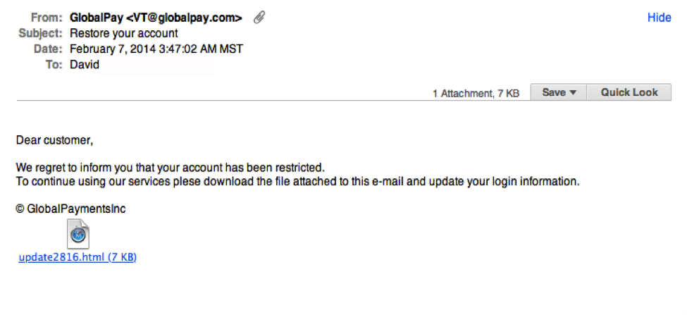Dấu hiệu Phishing Email 1