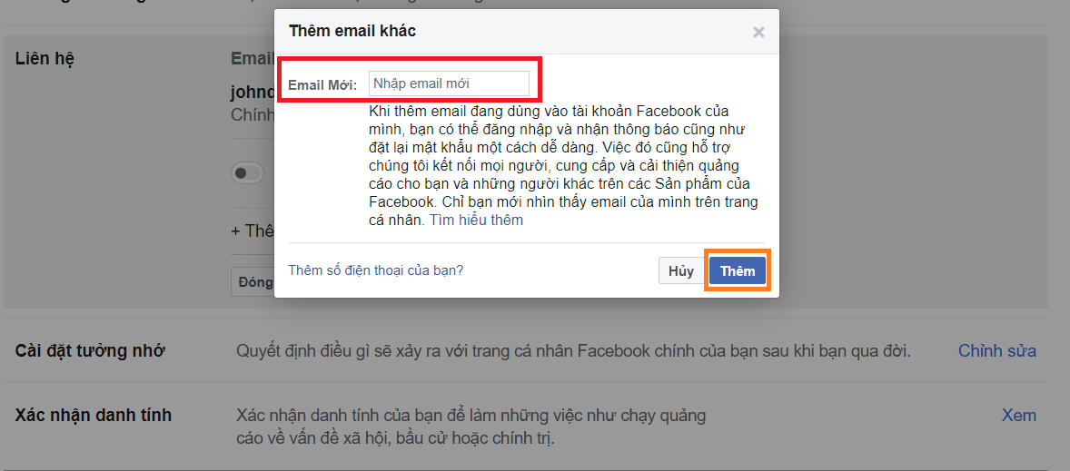 Cách gỡ Gmail chính trên Facebook đơn giản, nhanh chóng (4)