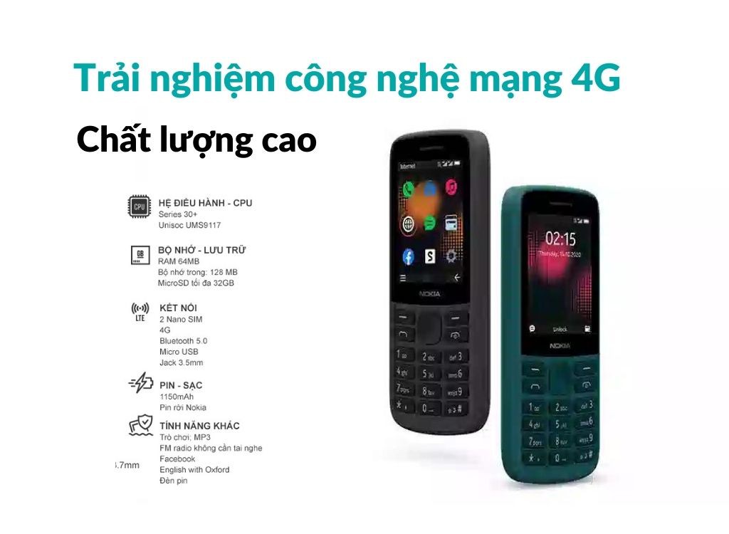 Điện thoại di động Nokia 215 DS 4G (2020) (Giá từ 506.000 đồng - 814.000 đồng)