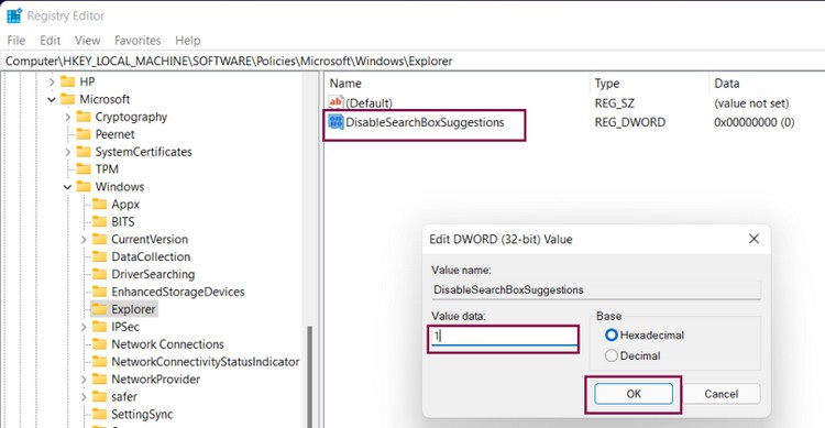 Cách vô hiệu hóa lịch sử tìm kiếm File Explorer trên Windows 11 (6)