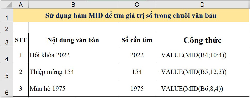 Cách sử dụng hàm MID trong Excel (4)