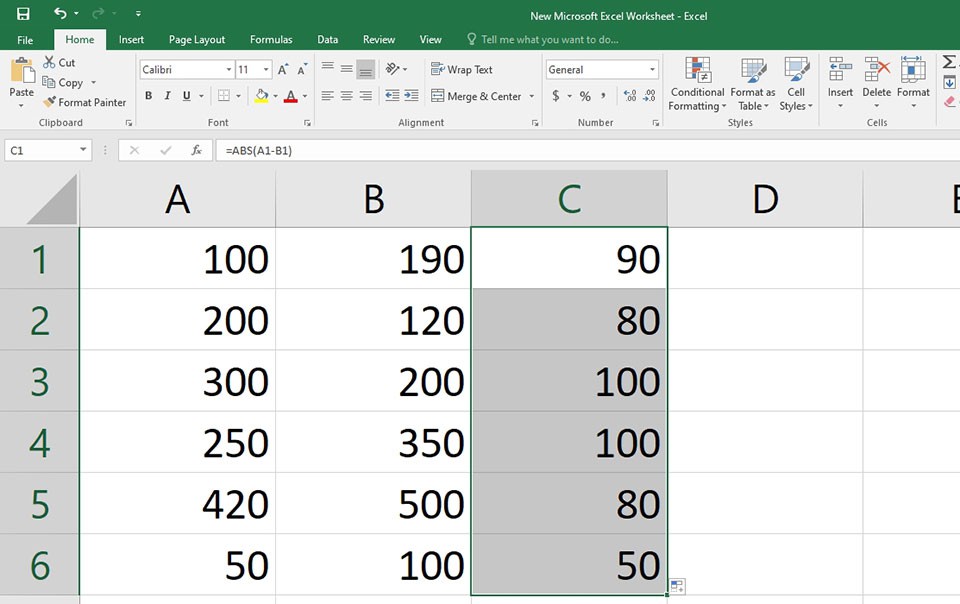 Sử dụng hàm ABS trong Excel - Ảnh 04