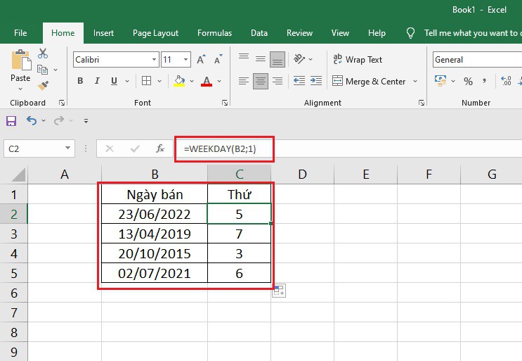 Cách sử dụng hàm Weekday trong Excel chi tiết và dễ hiểu nhất