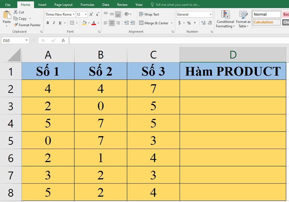Hàm PRODUCT trong Excel - Ảnh 03