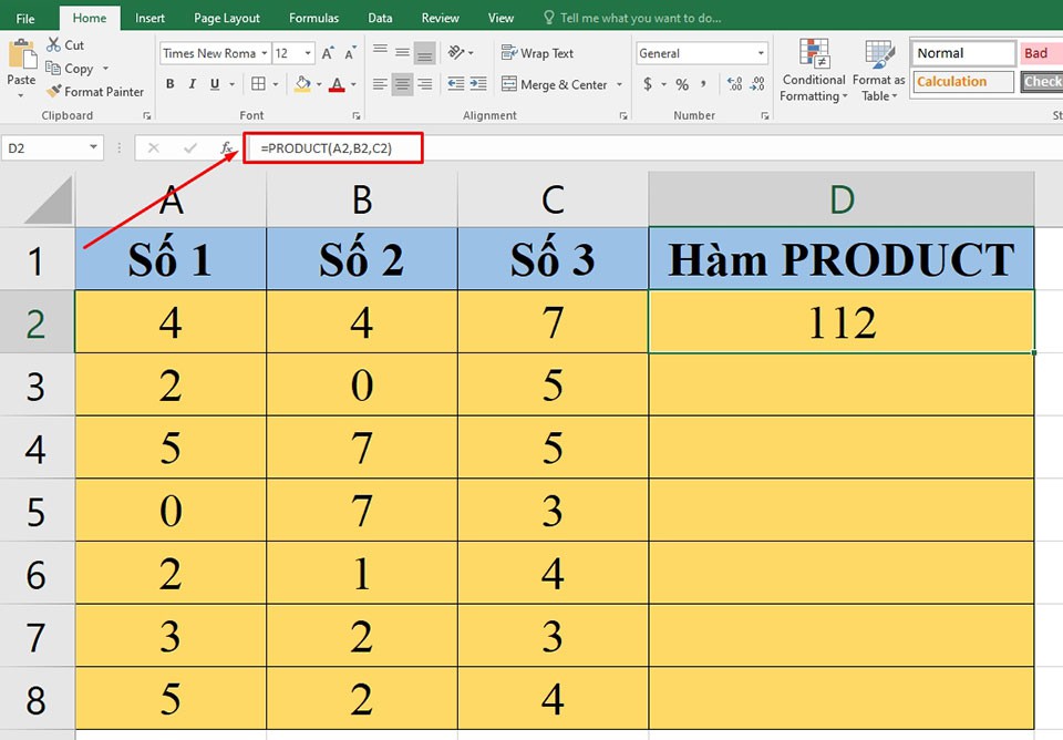 Hàm PRODUCT trong Excel - Ảnh 04