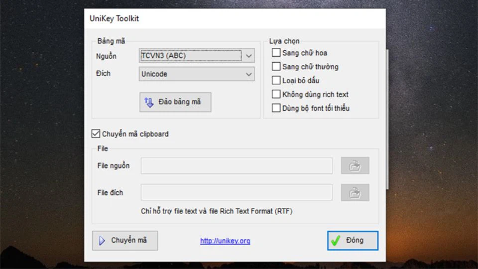 Chỉnh sửa trên cửa sổ Unikey Toolkit