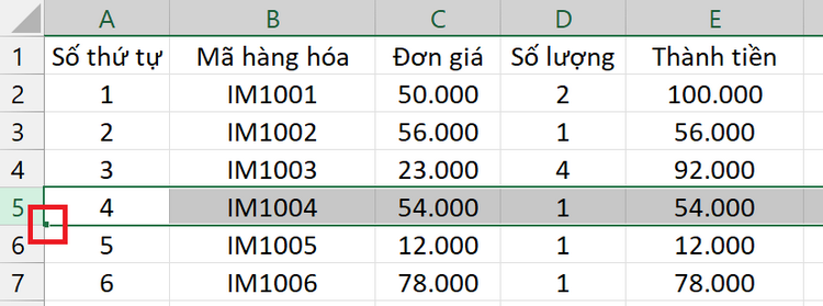 Cách thêm dòng trong Excel (13)